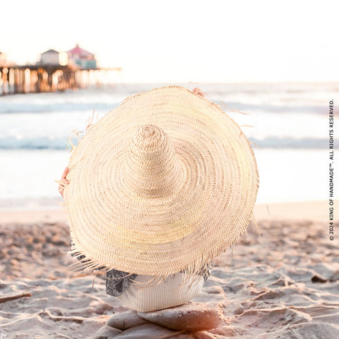 Straw Large Beach Hat - Moroccan Handmade Summer Hat